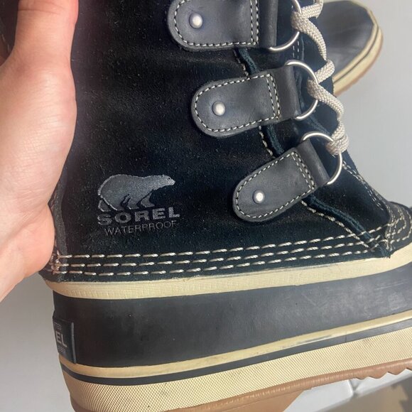 Sorel Size 7 Joan Of Arctic Knit II Rain Snow Waterproof Winter Boots Black - Picture 10 of 10